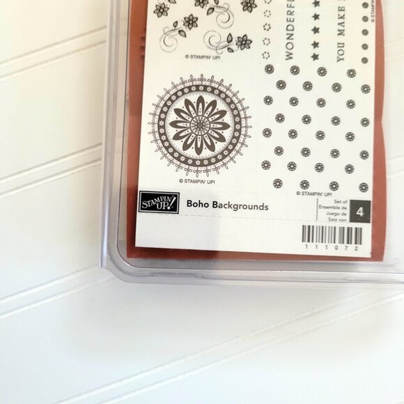 Stampin Up! Boho Backgrounds Stamp Set Wood Rubber Stamps NEW Unmounted - Picture 4 of 6